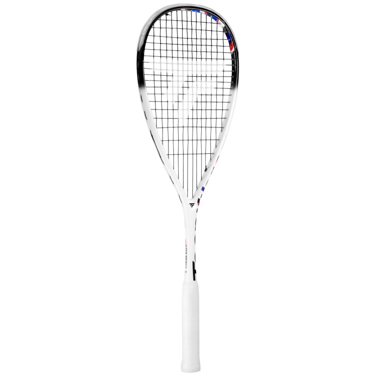 Tecnifibre rakieta do squasha Carboflex Team 130g/zrównoważona 2025 biała - naciągnięta -